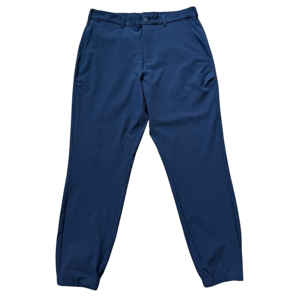Mizzen+Main Men's Helmsman Jogger Pants Size 33 Blue Tapered Leg Elastic Waist - Picture 2 of 10